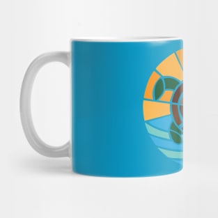 Turtle in the waves mosaic (Pocket size) Mug